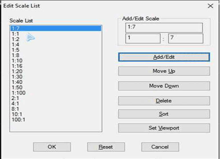 Scale List Editing